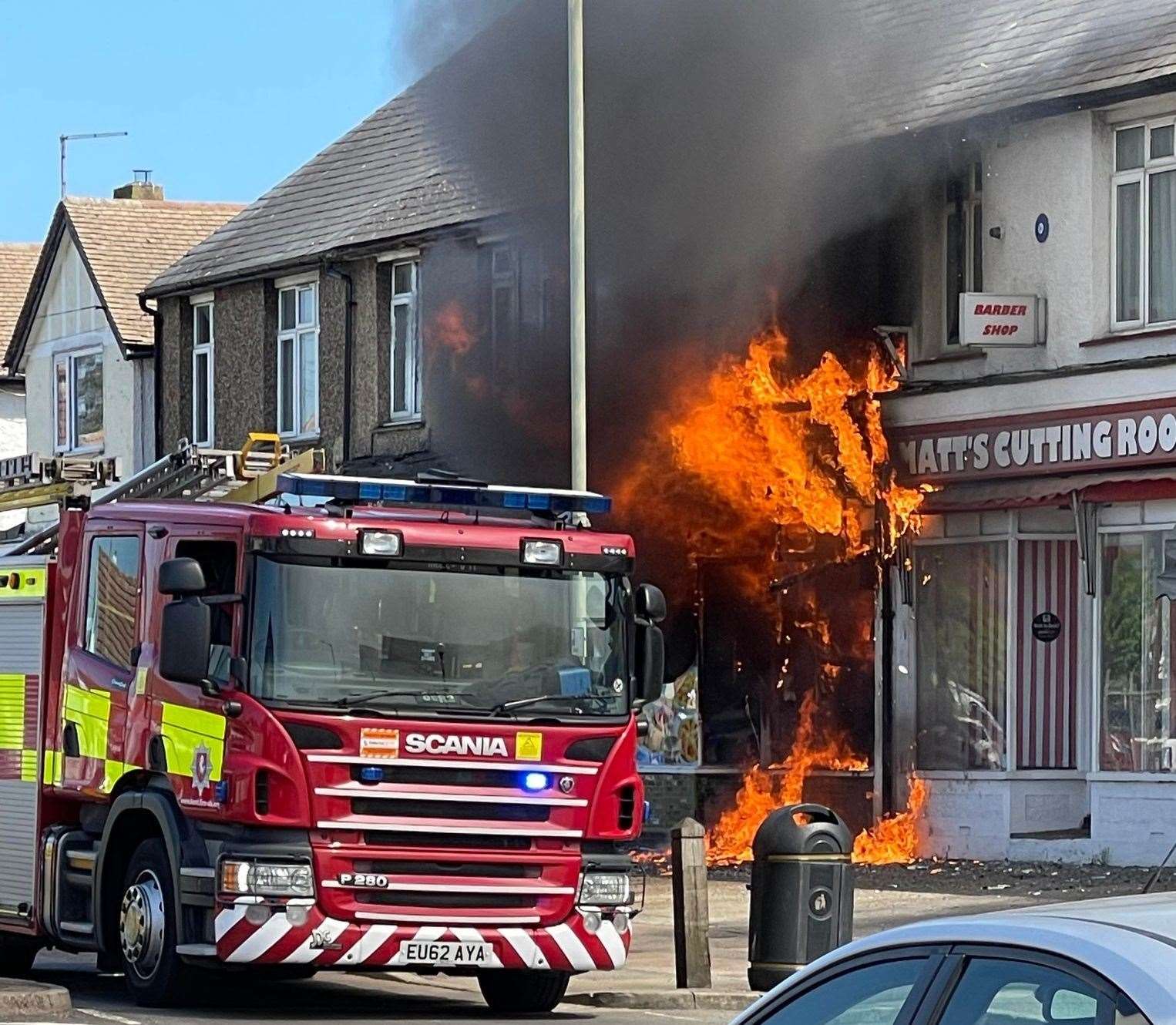 Flames coming from the kebab shop in Sea Street, Herne Bay. Picture: Karen Goldsmith