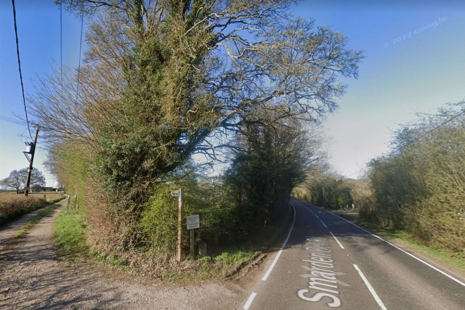 The incident happened in Smarden Bell Road in Pluckley. Picture: Google Maps
