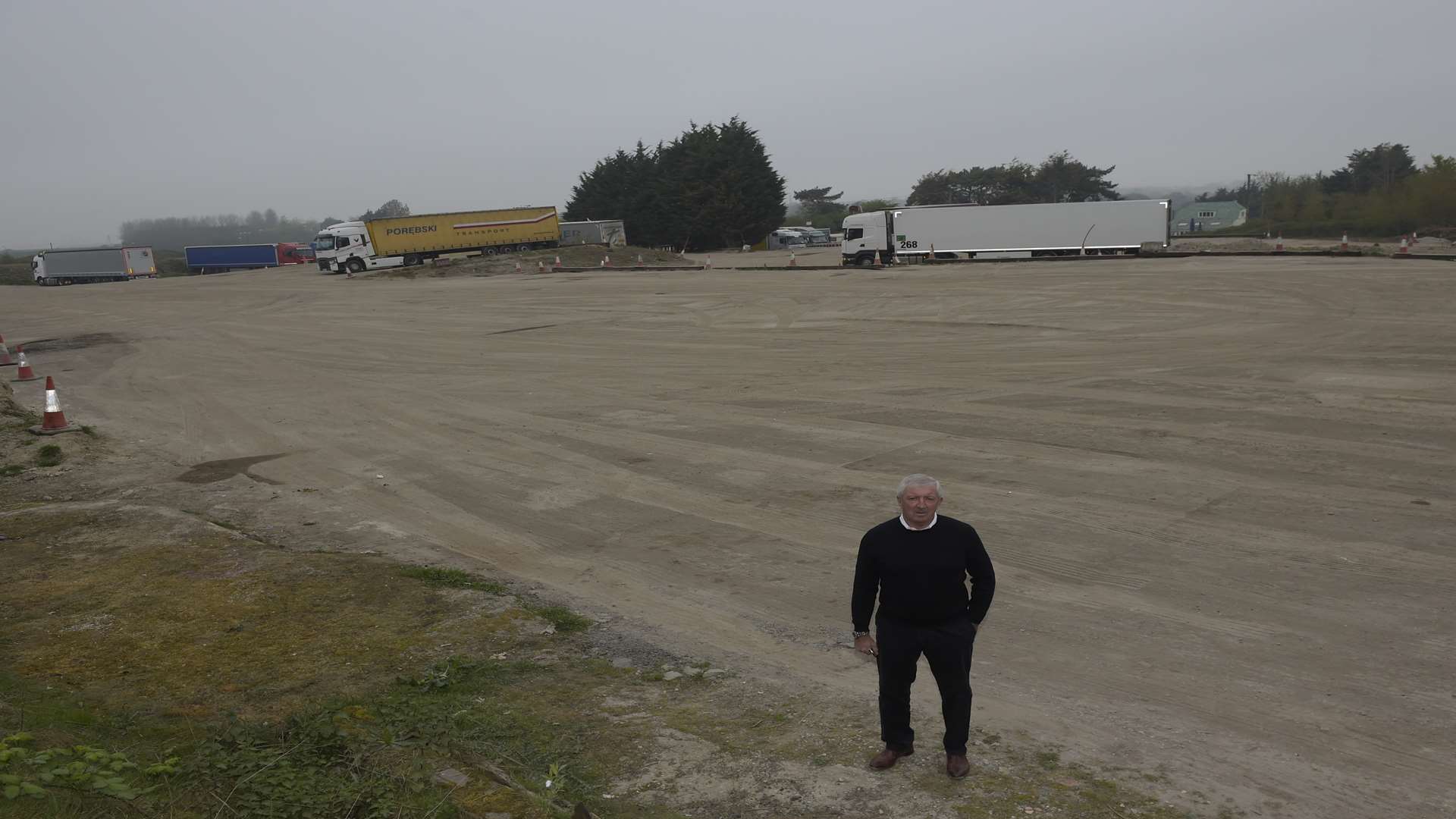 The lorry park opposite Airport Cafe, Ashford Road, Sellindge. Picture: Tony Flashman