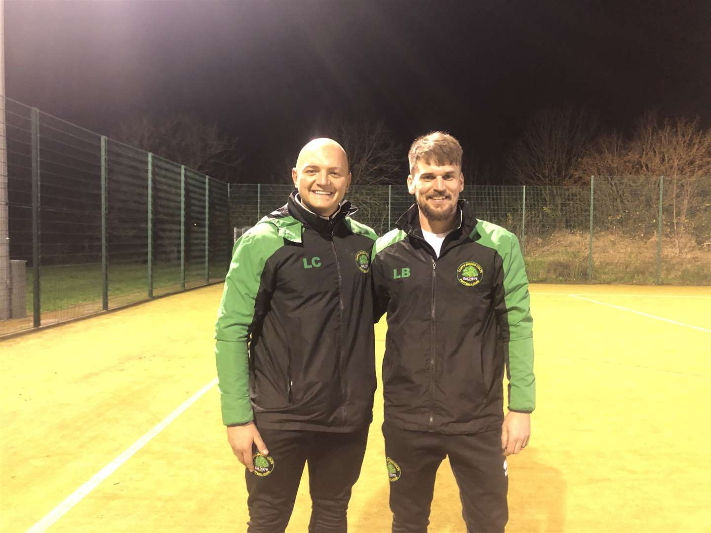 From left: Coach Lewis Cook and manager Liam Bush