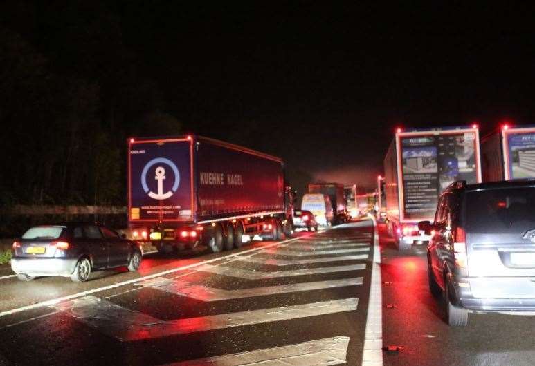 Traffic following a crash on the M25 (20782695)