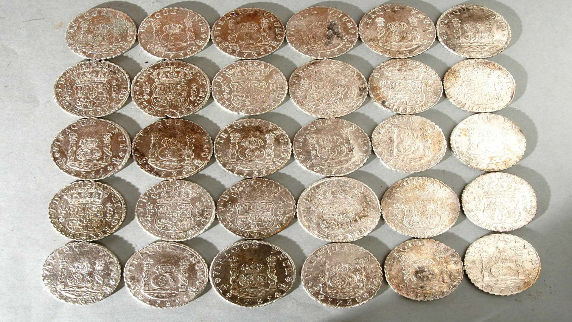 Spanish coins found in the Rooswijk wreck from 2005