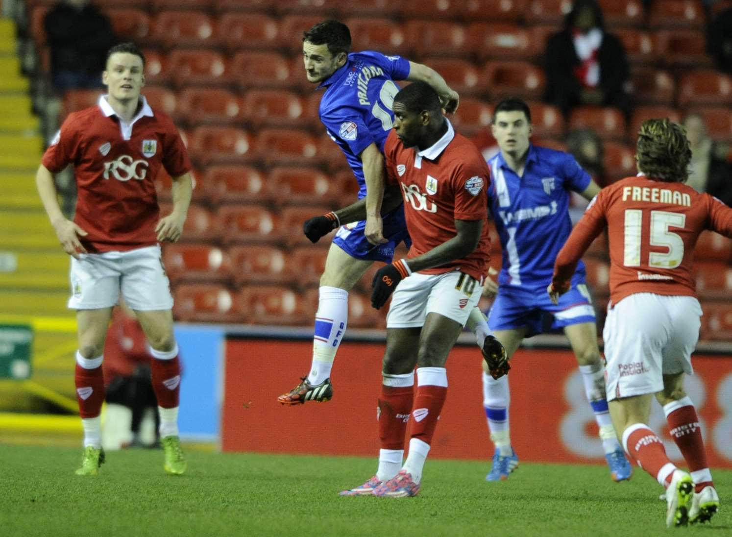 Jay Emmanuel-Thomas playing against the Gills for Bristol City in 2015 Picture: Barry Goodwin