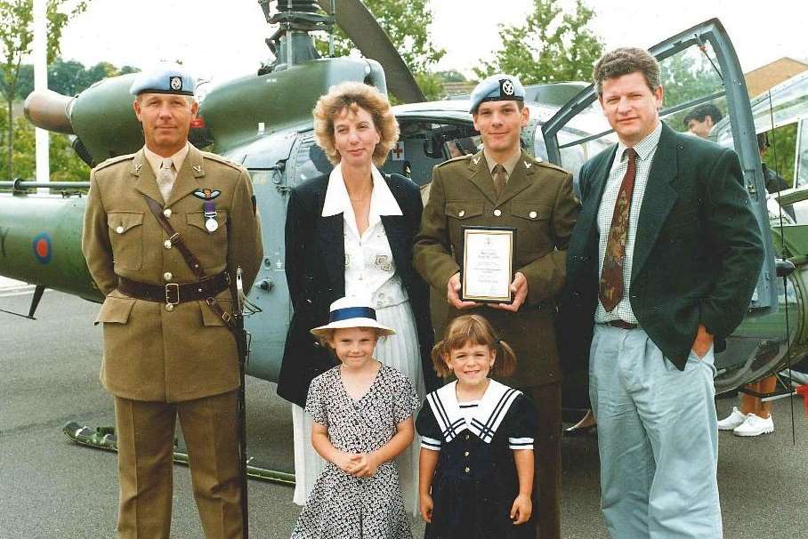 Peter and Sylvia with Shane during his time in the army