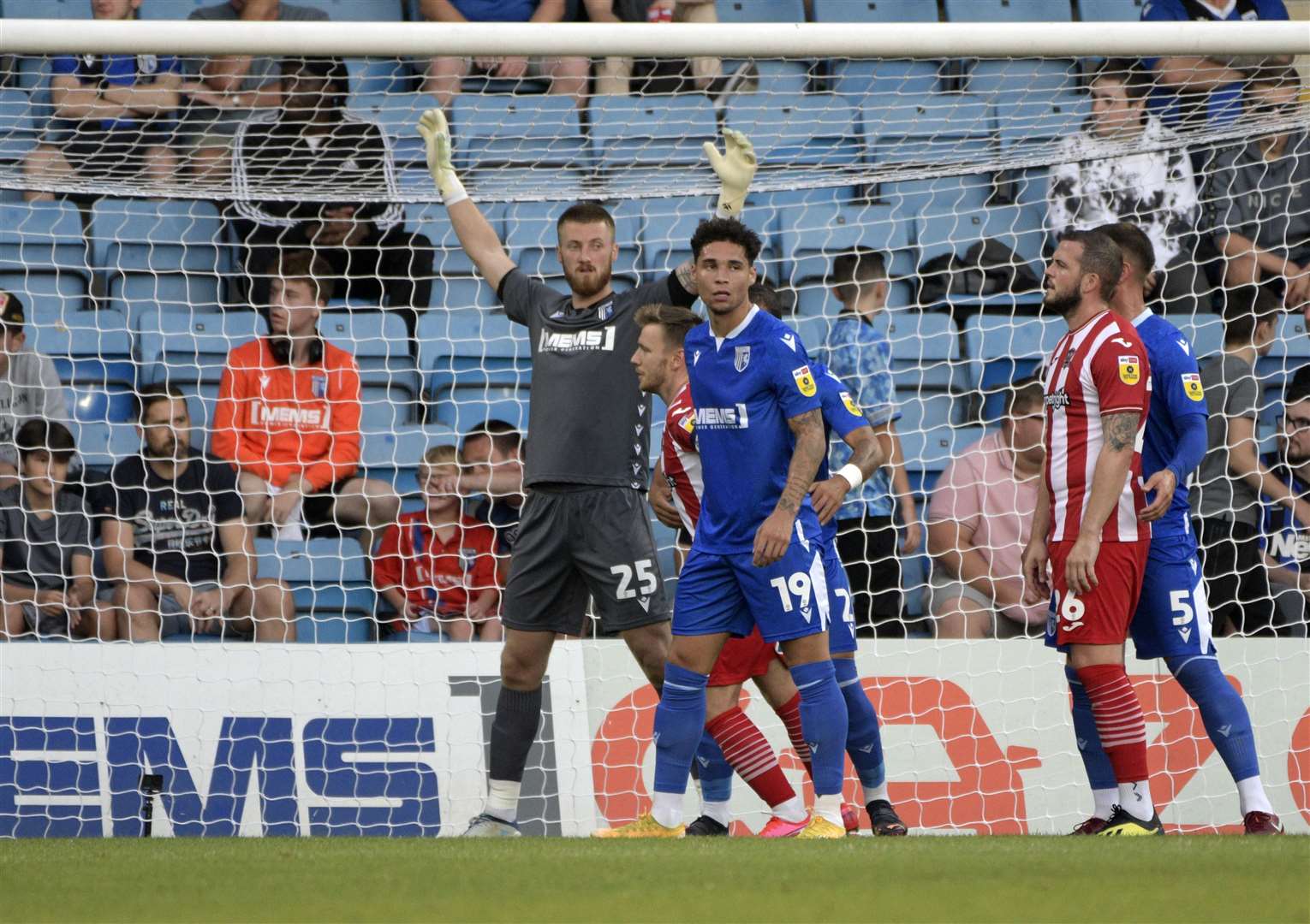 Keeper Jake Turner in goal for Gillingham against Exeter City. Picture: Barry Goodwin