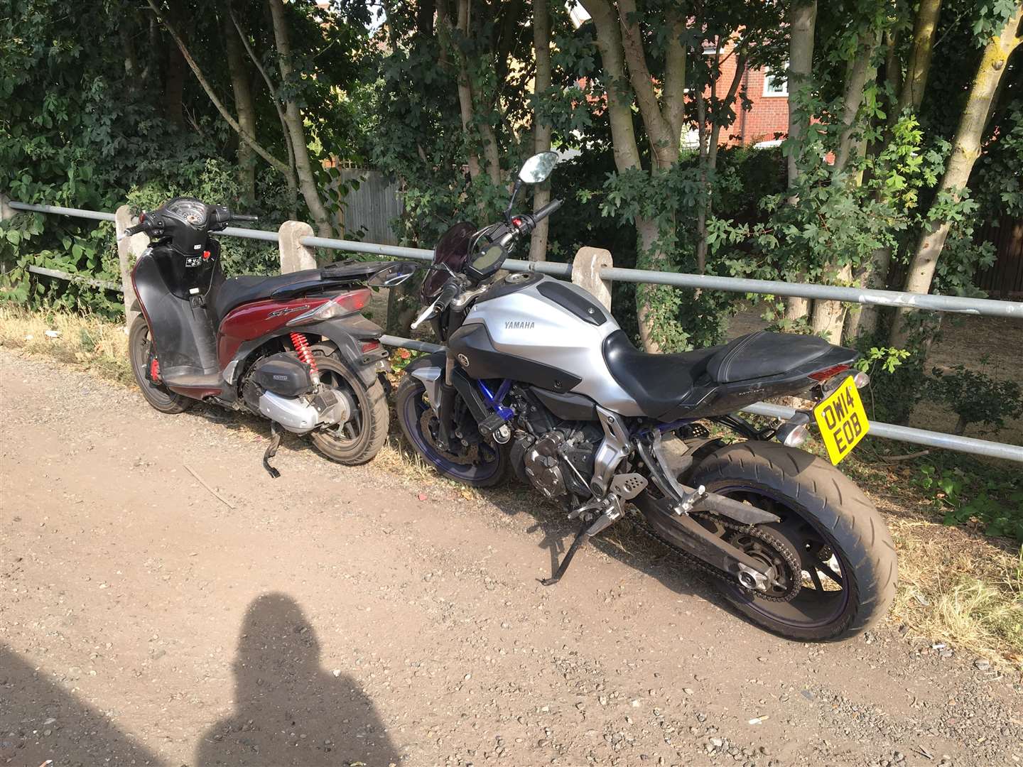 Two of the motorbikes seized by police