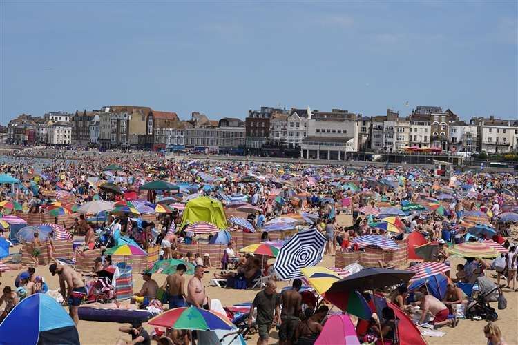 Huge crowds flocked to our coastline as temperatures soared over the summer - here Margate's beach is rammed. Picture: Gareth Fuller/PA
