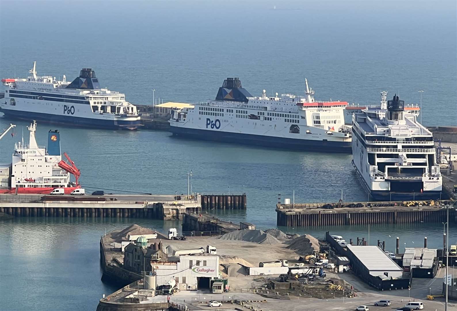 Three P&O ferries have been moored at Dover Western Docks while the service has been suspended. Picture: Barry Goodwin