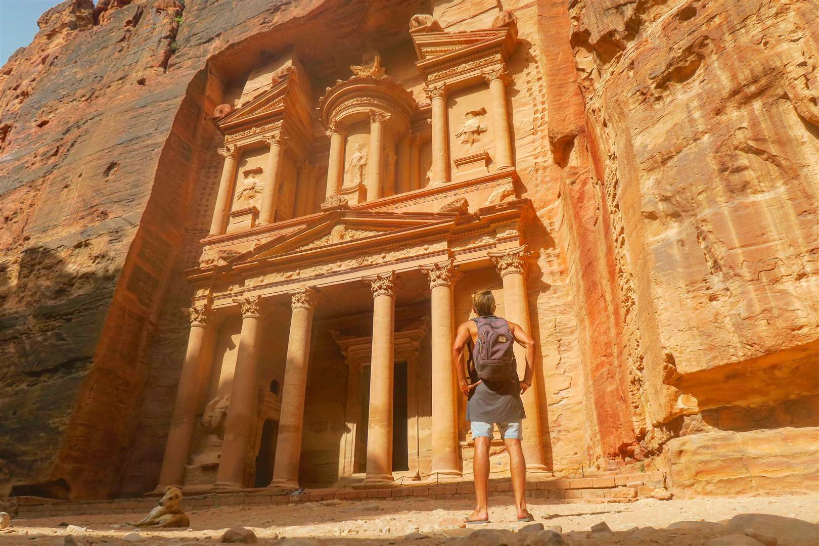 Mark visiting the temples in Petra, Jordan
