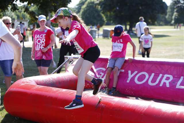 Pretty Muddy Kids Run and Race For Life in Mote Park Maidstone for