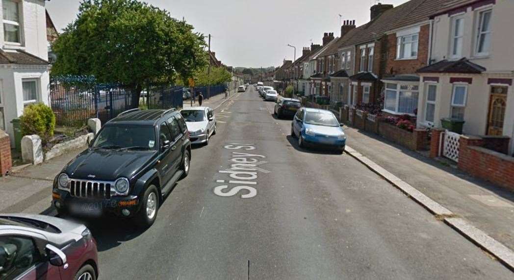 The attack happened on Sidney Street, Folkestone. Picture: Google