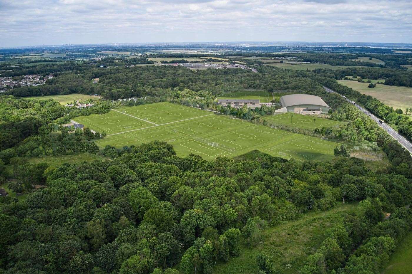 An aerial view of where the training ground and buildings will be built. Photo: Millwall FC