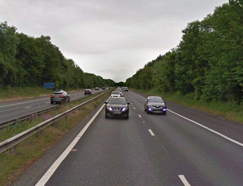 The M2 is partially blocked following an accident between J6 and J5. Picture: Google