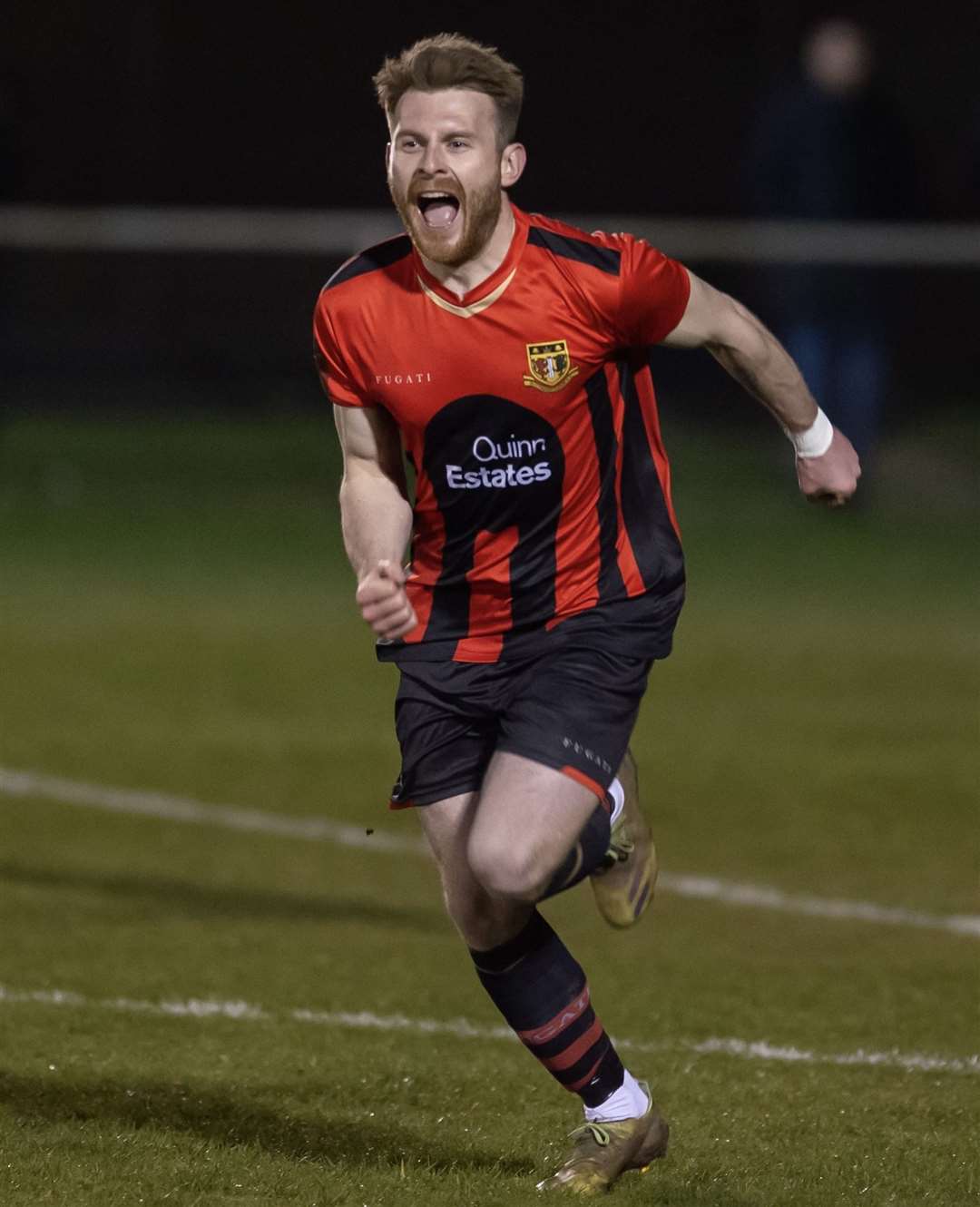 Correy Davidson celebrates after putting Sittingbourne 2-1 up against VCD. against Picture: Ian Scammell