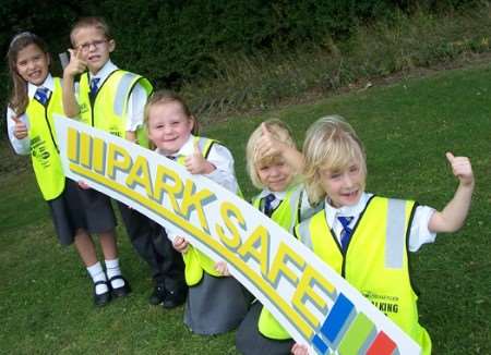 Children at Furley Park School promote the Parksafe message