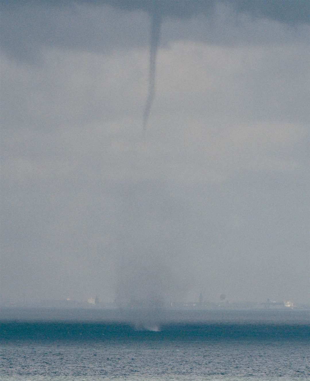 A water spout could be seen touching down in the English Channel off St Margeret's Bay ahead of Storm Ciaran. Picture: Paul Jolliffe, Dover Straight Shipping – FotoFlite