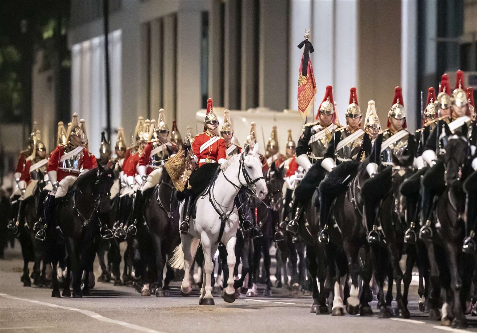 Several members of the Household Cavalry on horseback took part in the rehearsals (Danny Lawson/PA)