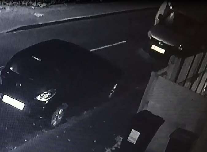 CCTV on Knowle Road caught a man shining a torch into cars.
