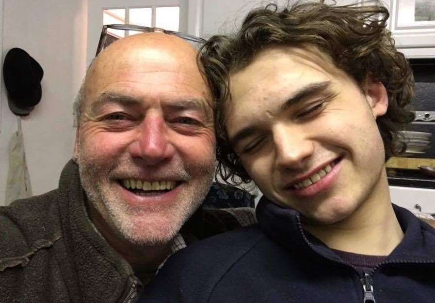 Owen Carey, a pupil at the Skinners School in Tunbridge Wells, with his father Paul Carey