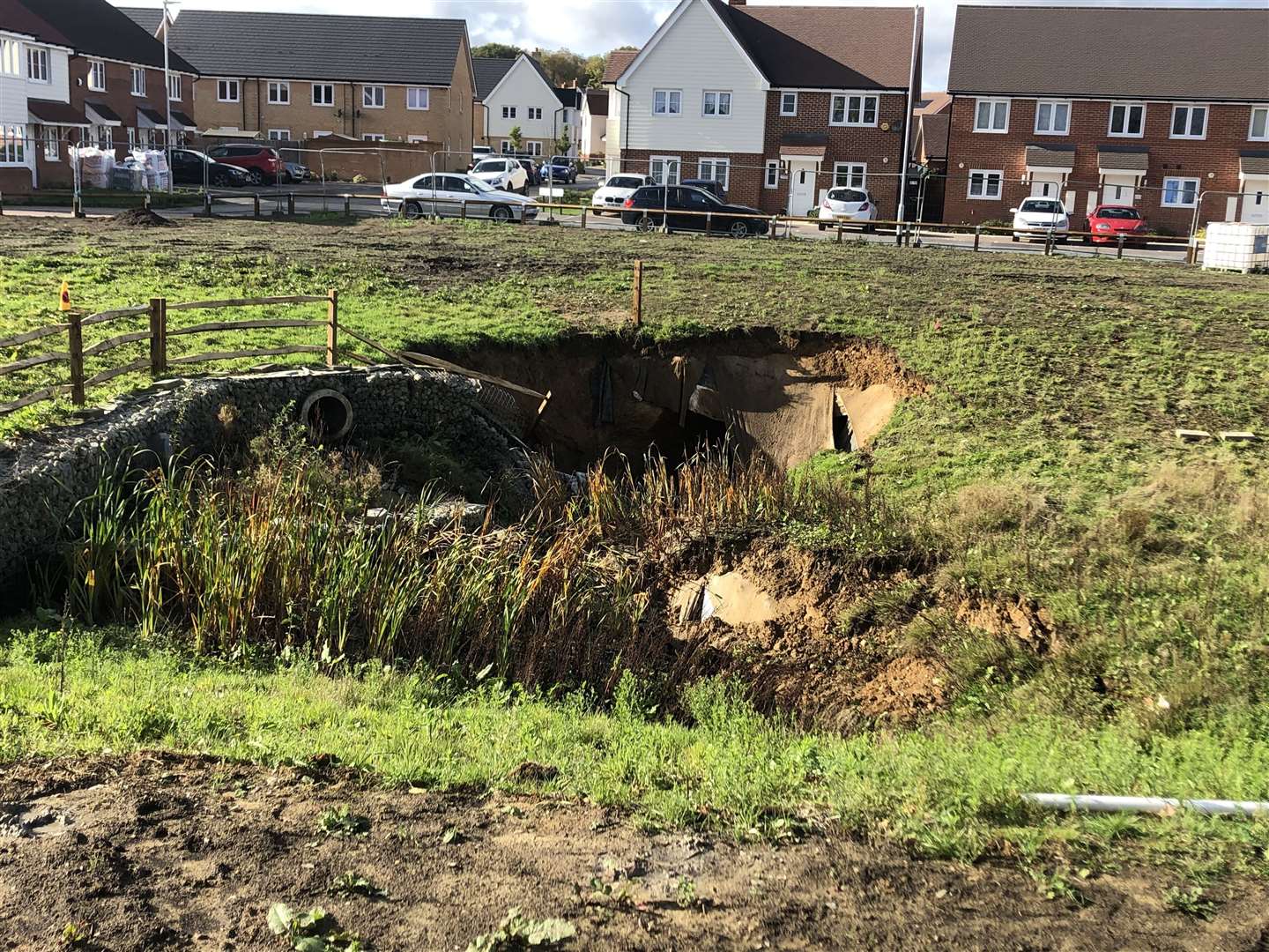 A hole appeared last month in the Orchard Fields area in Hermitage Lane, opposite Maidstone Hospital