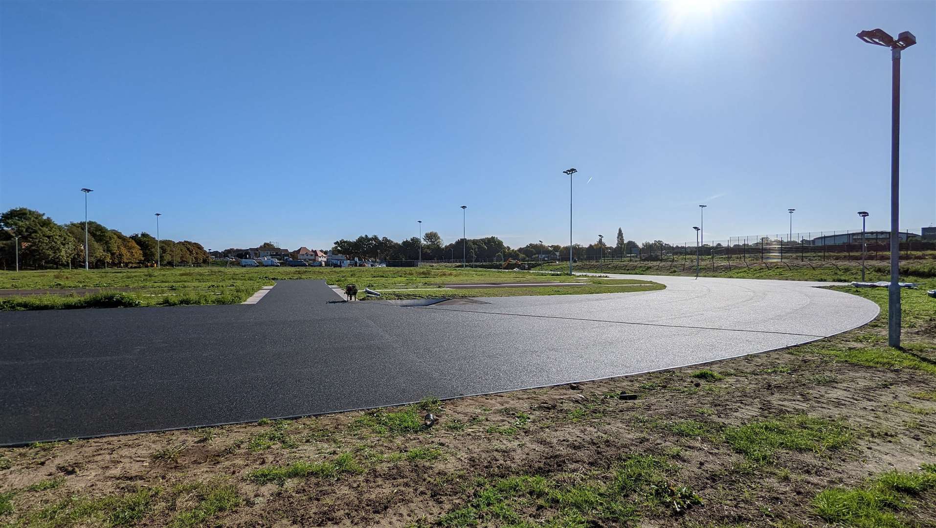 Latest views of the ongoing work on the new athletics track at the Three Hills Sports Park in Folkestone