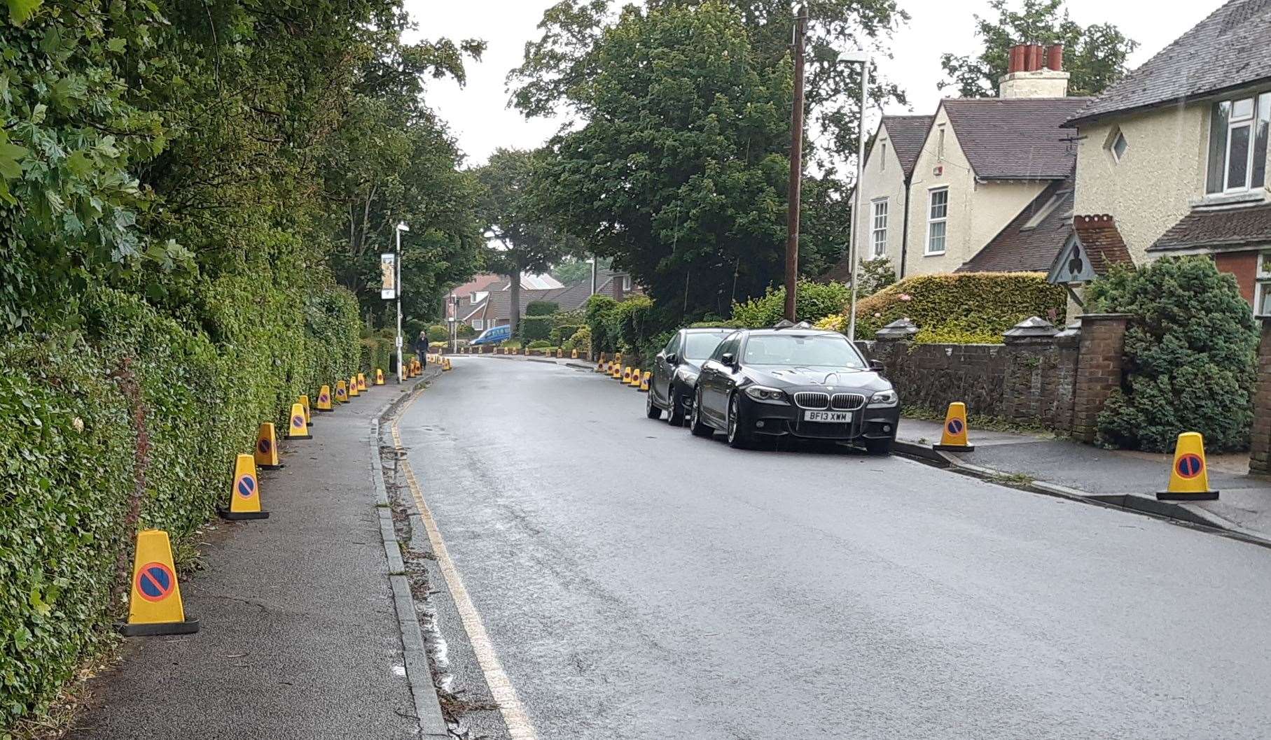Traffic cones ready to be placed for The Open, St George's Road, Sandwich. Picture: Sam Lennon