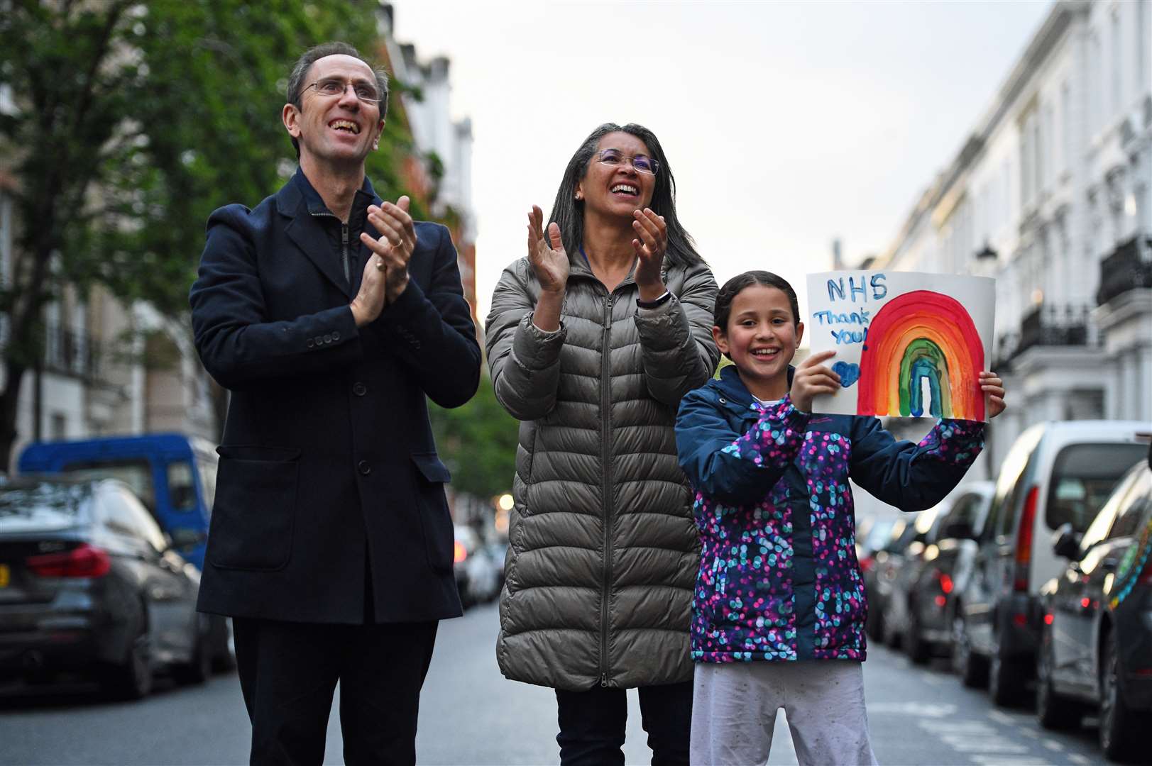 Rainbows were on show as the public showed their appreciation (Kirsty O’Connor/PA)