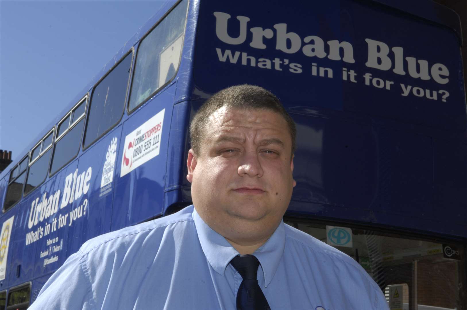 The Urban Blue Bus, with manager Richard Garner. Picture: Martin Apps