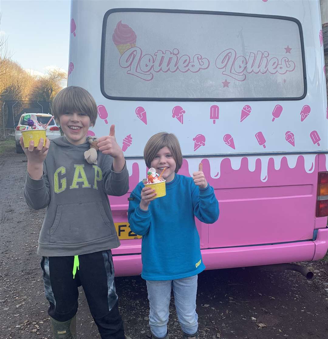 Selby and Wren Smith gave their ice creams a thumbs up