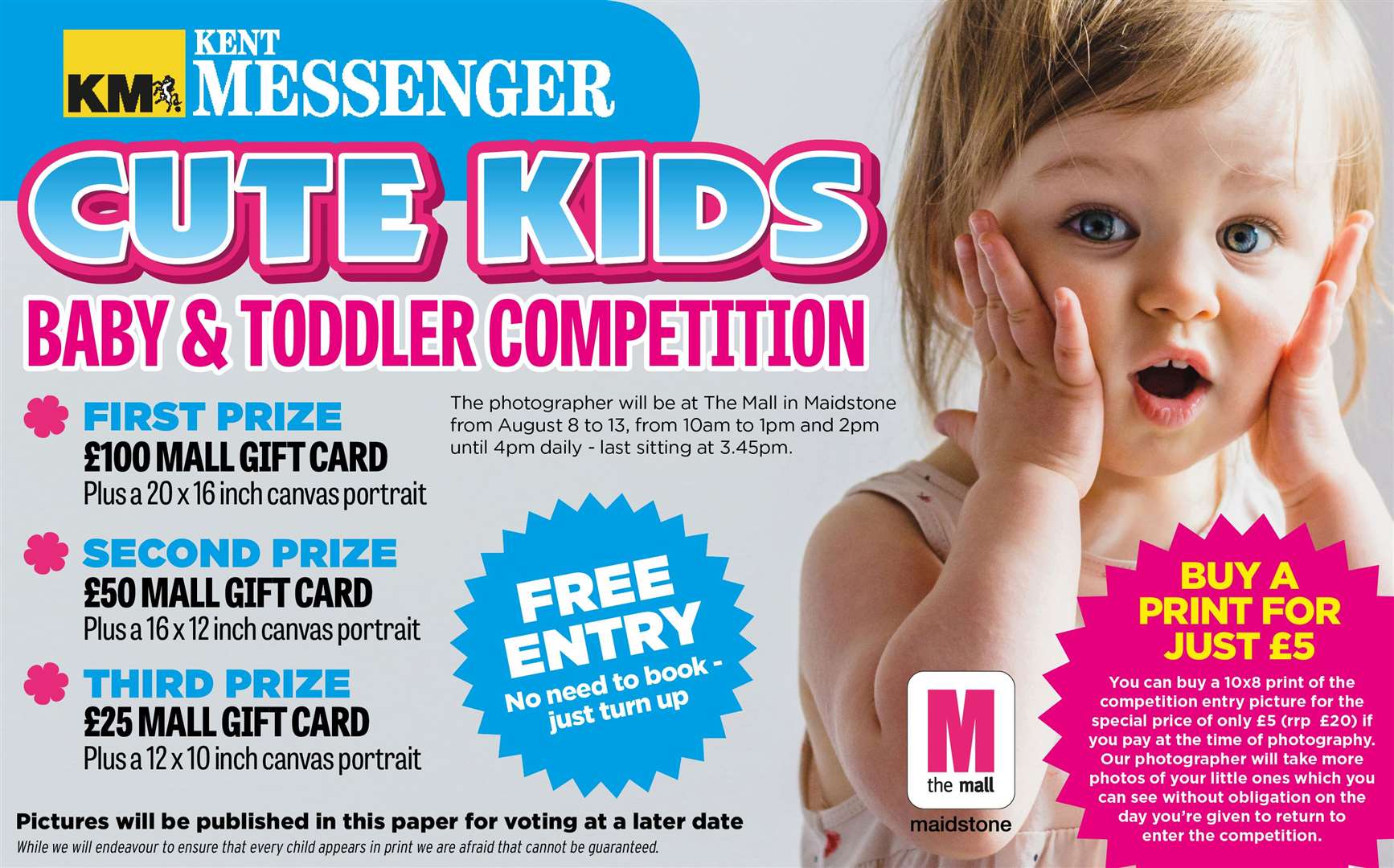 Cute Kids in the Kent Messenger returns to The Mall shopping centre in August