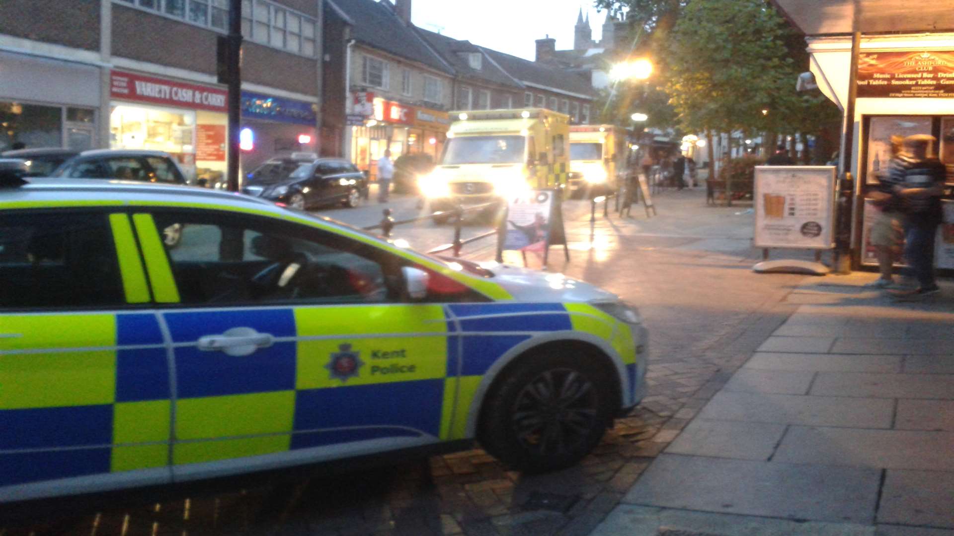 Police and two ambulances were called to the lower High Street
