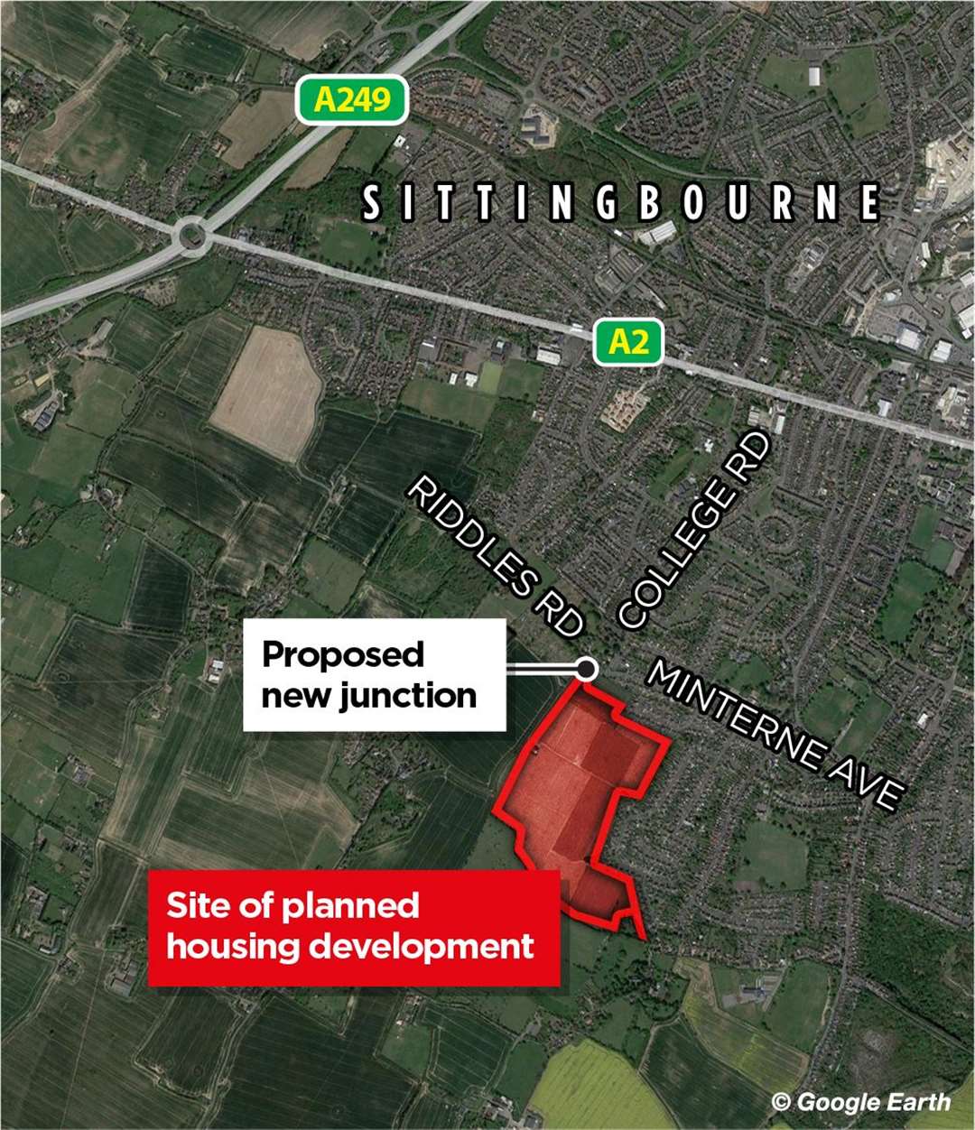 The proposed site outlined in red
