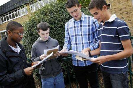 Pupils from Howard School with their GCSE results.