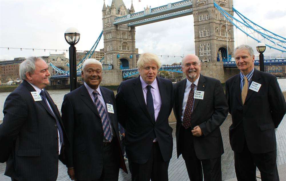 DRINK campaigners with London Mayor Boris Johnson