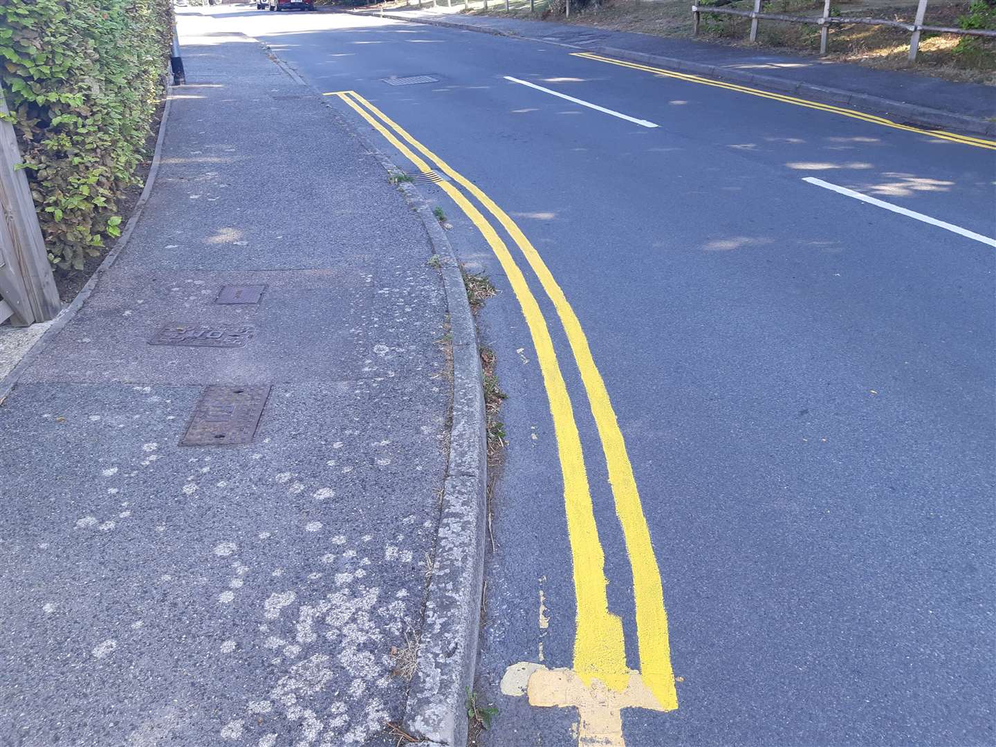 The hand-painted yellow lines at Downlands. Picture: Sam Lennon KMG