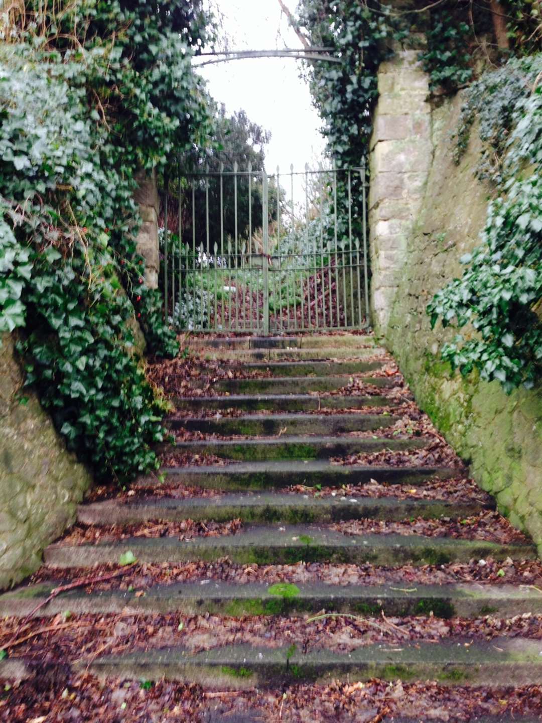 Steps up to the old cemetery