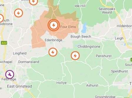 Areas in and around Edenbridge have been affected
