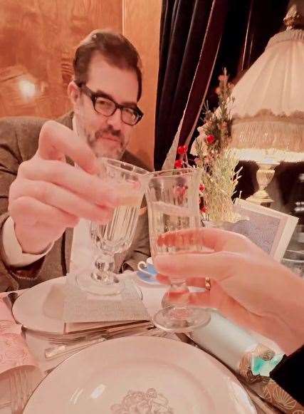 TV presenter Richard Osman and his wife broke open the champagne to celebrate their first wedding anniversary. Picture: Ingrid Oliver