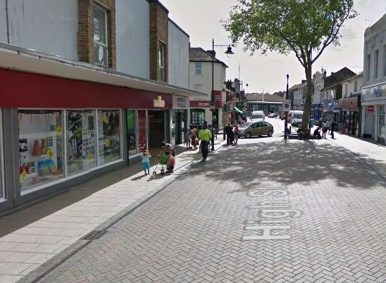 Police were seen on Gillingham High Street