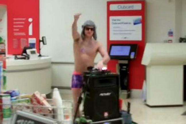 Lee Marshall in Whitstable Tesco during a previous stunt
