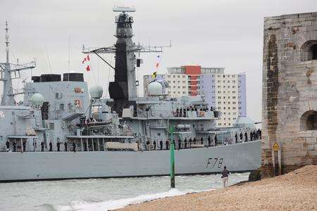 HMS Kent is visiting Dover after a £24million refit