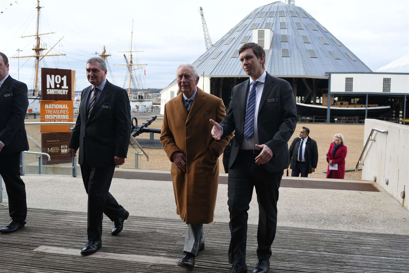 As Patron of Chatham Historic Dockyard Trust, The Prince of Wales visited The Historic Dockyard Chatham, two days before the 2022 season opening. Picture: Barry Goodwin