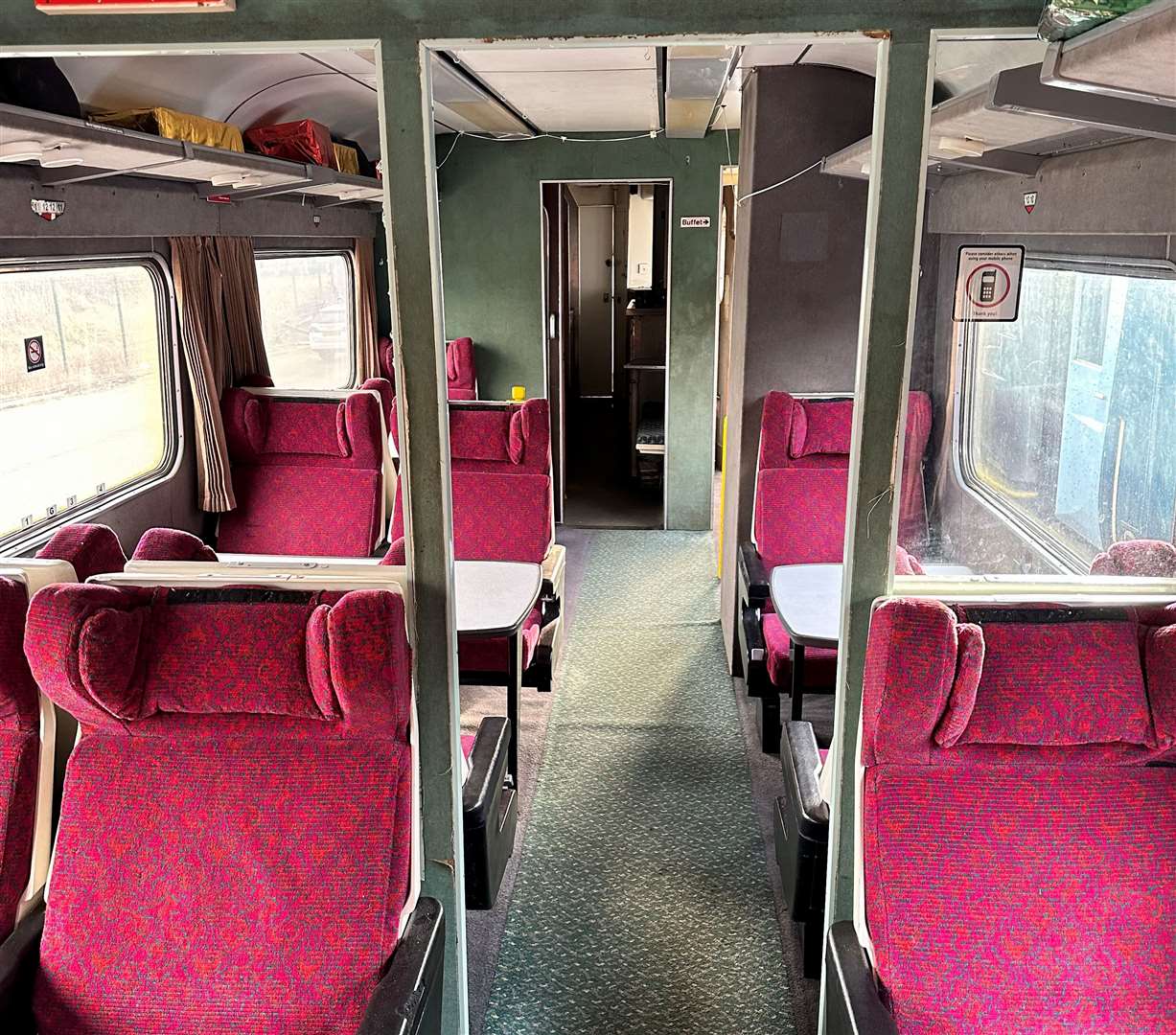 Inside the train carriage that Five Acre Wood School intends to transform into a cafe. Picture: Five Acre Wood
