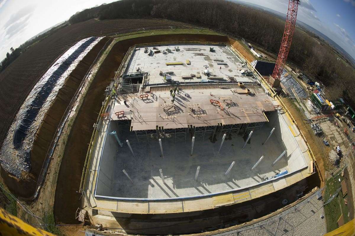 The new Sevenoaks reservoir will be half the size of Aylesford Service Reservoir, pictured here. Photo: South East Water