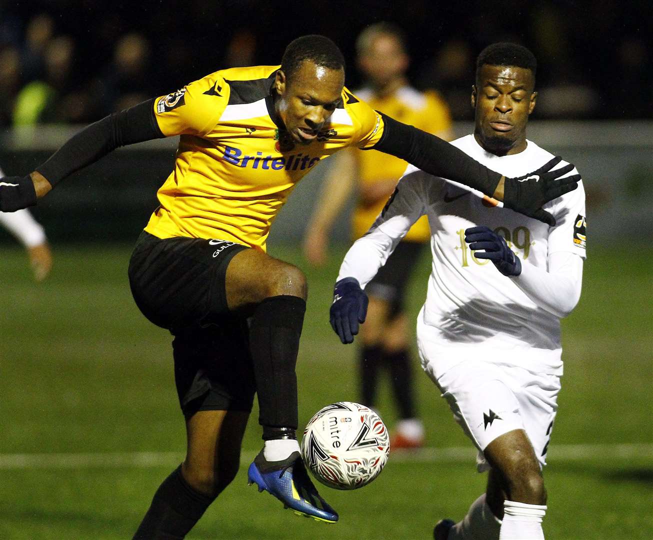 Maidstone right-back Gavin Hoyte gets down the flank during the FA Cup win over Torquay Picture: Sean Aidan