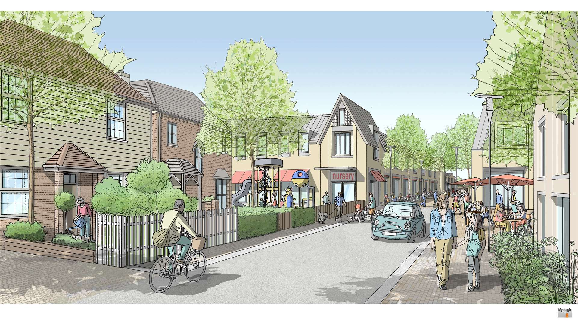 Artist's impression of Otterpool Park. Credit: FHDC