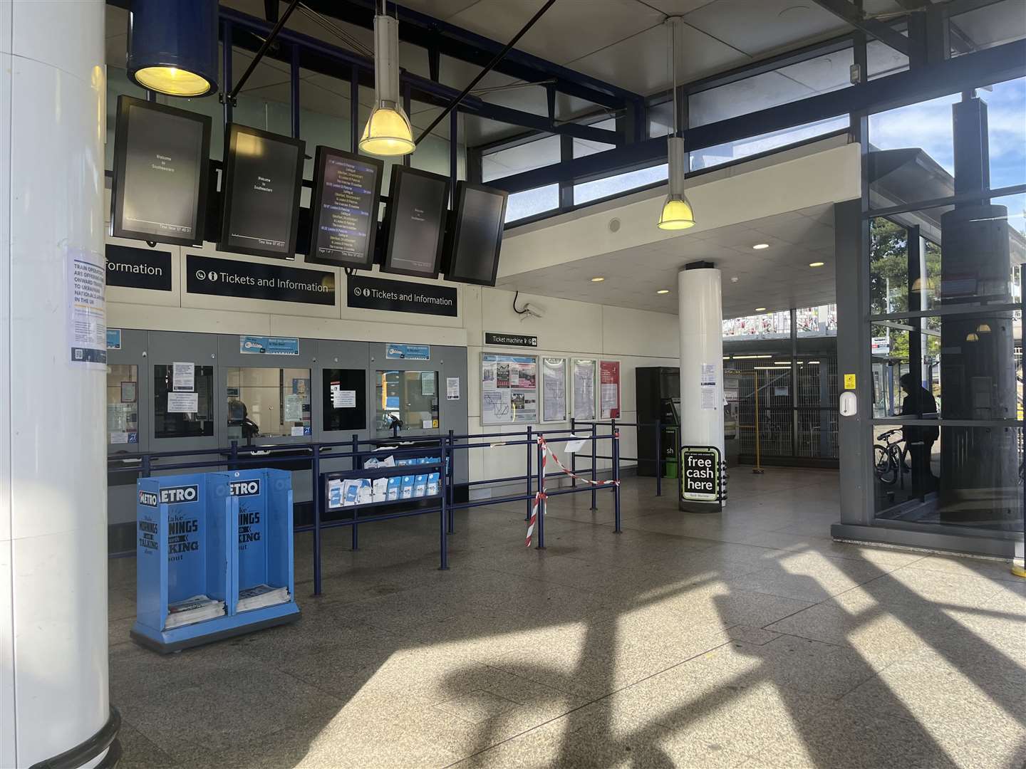 An empty station during last month's strikes.