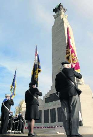 The memorial service at the Great Lines, Gillingham