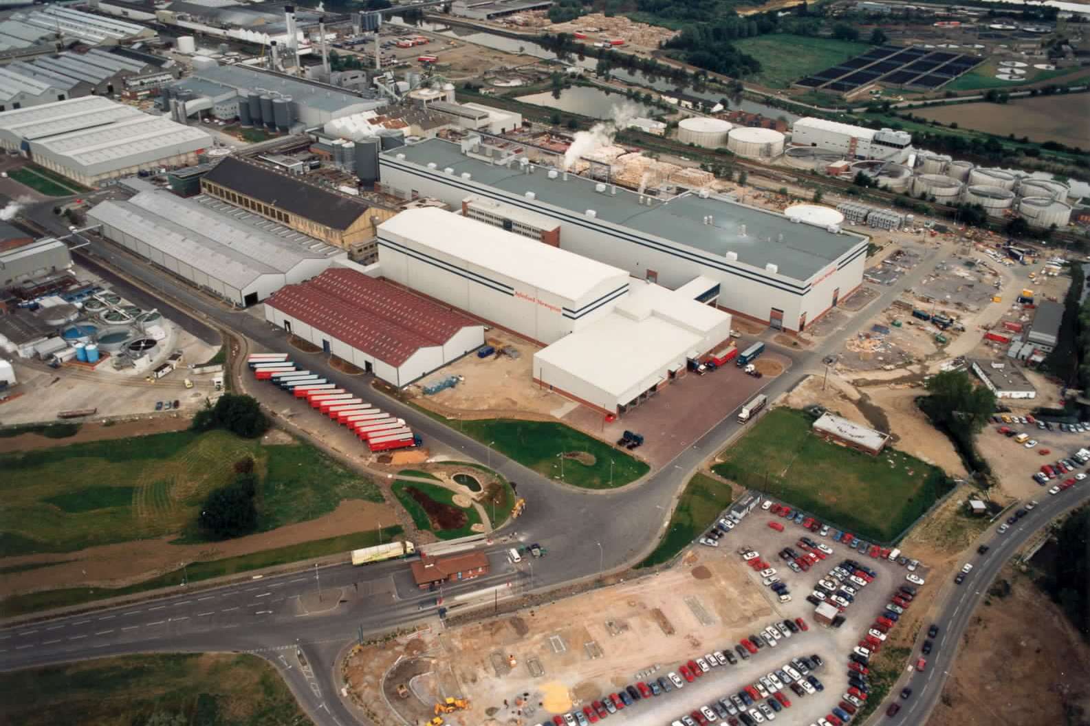 An aerial view of Aylesford Newsprint taken in June 1995