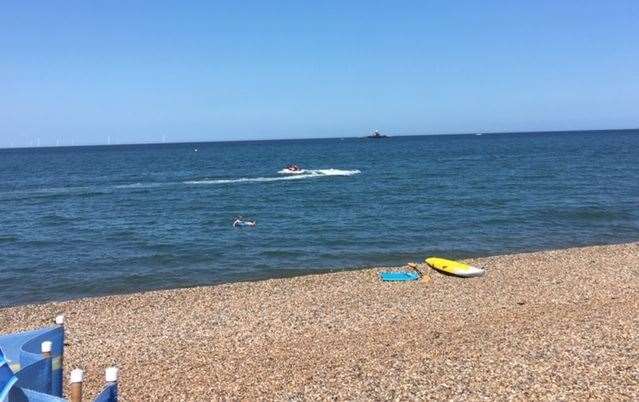 A photograph from over the weekend of a jet skier travelling close to shore. Picture: Andrew Cook